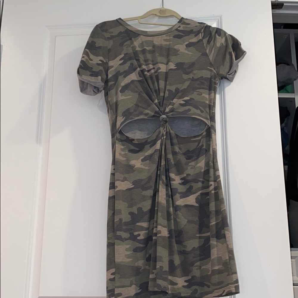 Green Camo T-shirt dress